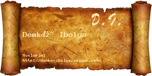 Demkó Ibolya névjegykártya