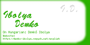 ibolya demko business card